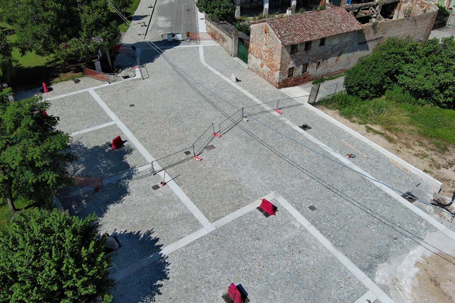 vista parziale della nuova pavimentazione
